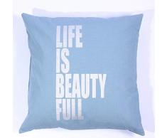 La Finesse - Housse de Coussin carrée 50 x 50 cm pour la Maison en Coton pour Le Salon, Le canapé, la Chambre à Coucher, Tissu coloré, Taille Unique