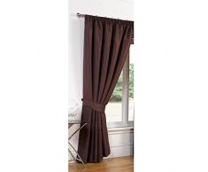 Dreamscene de Luxe Imitation Soie Embrasses Rideaux occultants Y Compris, Polyester, Chocolat, 66 x 90-inch