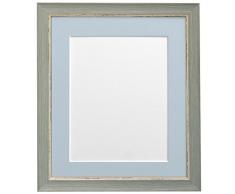 FRAMES BY POST Porte Photo Nordique 12 x 12-Pouces Vieilli avec embase Bleu Clair pour Photo de 10 x 10-Pouces Bleu