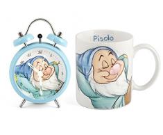 Home Nains dormeur Set rÃ©veil Mug, Porcelaine, Bleu, 2Â unitÃ©s