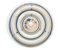 109/54/S/AZ â Plafonnier céramique circulaire de couleur bleue, effet électrique, sans tubes â 22 + 32 W