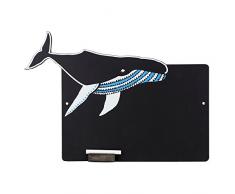 Chalkboards UK Tableaux Noirs Britannique Baleine de Cuisine Tableau Noir/Tableau Noir avec Craie et Plateau, Bois, Noir, 35Â x 29Â x 1Â cm