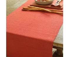 Lara Chemin de table en lin Orange, orange, 41 x 250 cm