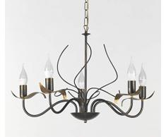 onli Bugia Lustre 5Â lampes e14, marron/or, 60Â cm x H 100Â cm