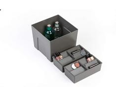 DISY Set de boîtes pour Organiser Maquillage et cosmétiques. Idéal pour Ranger Les tiroirs de Votre Salle de Bain. Nessuna Anthracite