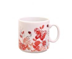 Feinkost KÃ¤fer 104912 Vaisselle, Porcelaine, Blanc/Rouge, 10 x 10 x 7,5 cm