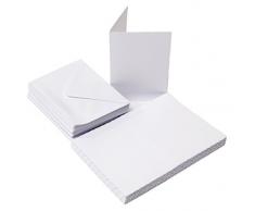 The Paper Palace Le Palais de Papier 50 Cartes et enveloppes Bord Non ébarbé C6 (11,4 x 16,3 cm), Blanc