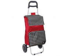 laroom Chariot de Courses Pliable avec Poche Isotherme 46x36x97 cm Rouge