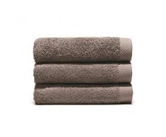 Home Basic - Lot de 3 Serviettes Eponge, 33x50 cm Serviette invitÃ©, 50x100 cm, Drap de Bain 70x140 cm, Couleur argentÃ©