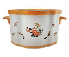 Monsieur Fredrik Motif Fleurs Jaune Pot en Porcelaine, Multicolore