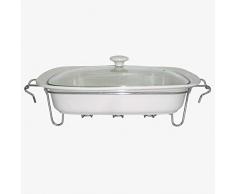 Better & Best Rctg Gr. P Plat Ã four, rectangulaire grand, couvercle, blanc, dimensions 44 x 29 x 17 cm, matÃ©riau : cÃ©ramique/vitre/mÃ©tal