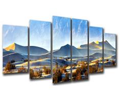 Tableau Moderne Photographique, Impression sur bois, Paysage Dunes Pano, DÃ©sert, 199 x 62 cm, ref. 26056