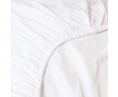 Heckett Lane Drap Housse 100% Satin de Coton mako 180 x 200 + 35 cm Wit.