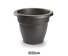 PLASTICFORTE Pot de Fleurs en Plastique Solide. PequeÃ±o Anthracite