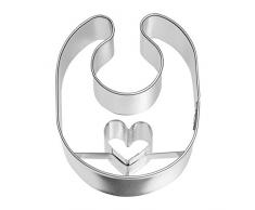 Birkmann 1010697910Â Emporte-piÃ¨ce en Forme de bÃ©bÃ© Bavoir, 6Â cm, Plastique, Gris, 5Â x 3Â x 2Â cm