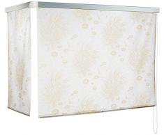 ECO-DuR 4024879007485 Rideau de Douche déroulant à Cassette Modèle dangle Motif Nénuphar Beige Argenté 137 x 62 cm
