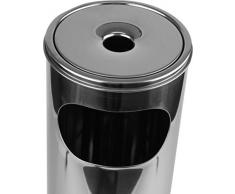 Cendrier sur pied en acier inoxydable poli - Hauteur : env. 58,5 cm - DiamÃ¨tre : env. 20,5 cm - Avec insert en mÃ©tal