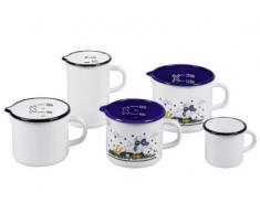 Karl Krüger 4102 Pot à lait avec couvercle A Poupée en émail blanc 10 cm