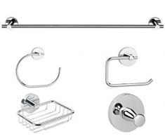 Croydex Accessoire de Salle de Bain Ensemble, Alliage de Zinc, Argent, Taille Unique