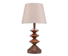 Viokef Lighting 4175400 Lampe de Bureau Jamaica, Fabric, E27, Bois Marron, 28 x 28 x 54