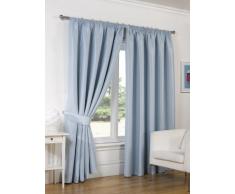 Dreamscene de Imitation Soie Embrasses Rideaux occultants Y Compris, Polyester, Bleu Canard, 90 x 90-inch