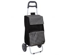 laroom Chariot de Courses Pliable avec Poche Isotherme 46x36x97 cm Noir