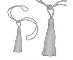 STEPHANOISE Embrasse, Coton Blanc, 17(h Pompon) x73 cm