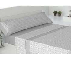 Todomueble Paduana Gomera Jeu de draps composÃ© par Drap-Housse, Drap Plat et 2Â taies doreiller 180x28x4 cm Gris