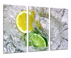 Tableau Moderne Photographique, Impression sur bois, Lima, Citron dans leau, Fruit acide, 97 x 62 cm, ref. 26667