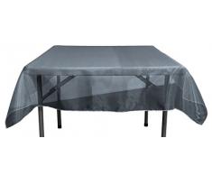 LA Linen Nappe carrÃ©e en Organza avec Miroir, Polyester, Bleu Marine, 228.6 x 228.6 x 0.022 cm