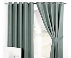 ForenTex N-0541 Rideaux occultants pour fenÃªtres de Salon/Chambre/Chambre Grande Hauteur avec Åillets, 100% Polyester, Gris foncÃ©, Un Panneau 145 x 260 cm