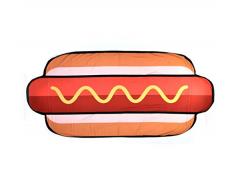 GiggleBeaver Hotdog de Grande Serviette de Plage en Microfibre, Multicolore, 180Â x 34Â x 0.5Â cm