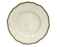 Better & Best 0496611 â sous Plat de Porcelaine, avec Onglet de Bronze, de 33 cm de diamètre, Blanc