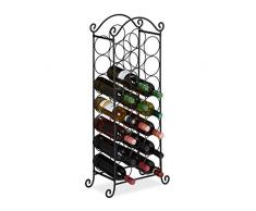 Relaxdays 10030860 casier Ã vin, 21 Bouteilles, Ã©tagÃ¨re dÃ©corative pour Cuisine, Cave et Bar, mÃ©tal, HLP 88 x 33 x 20 cm, Noir