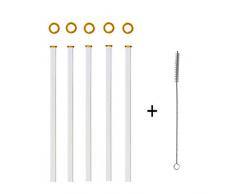 KOCH Paille en verre, droite, whisky, avec pinceau, Lot de 5