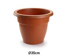 PLASTICFORTE Pot de Fleurs en Plastique Solide. Mediano Terre Cuite
