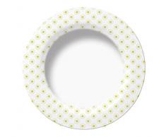 Excelsa Enjoy Assiette Creuse Marguerite, Porcelaine, Vert, 22,5Â x 22,5Â x 3Â cm