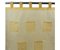 Thedecofactory 110344 Voilage Coton Pocket, Jaune, 110 x 250 x 3 cm