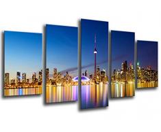 Tableau Moderne Photographique, Impression sur bois, Gratte-ciel de la ville de gratte-ciel, 165 x 62 cm, ref. 26243