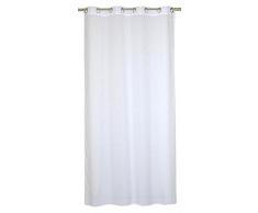 HomeMaison Voilage Ã laspect Lin, Polyester, Blanc, 240x140 cm