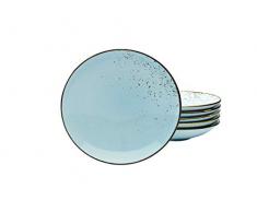 Creatable ER Suppenteller, LIGHTBLUE 22066 Nature Collection Lot de 6 Assiettes Creuses en grÃ¨s 22 cm, Bleu Clair