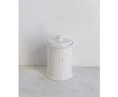 LUXE LODGE Bocal en céramique Blanche avec Bouchon hermétique café Unique