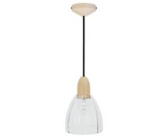 Tosel 17025 Suspension 1 LumiÃ¨re, Verre, E27, 40 W, Transparent, 14 x 90 cm