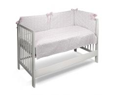 Petit Lazzari Couvre-lit Couette + Protecteur Teddy Rose Berceau (60Â x 120Â cm)
