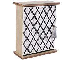 THE HOME DECO FACTORY Boite Ã ClÃ©s Mirage â Dimensions : 19 x 8.5 x 23.5 cm, MDF, Beige-Blanc-Noir, HD2141