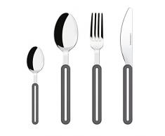 Yves Saint Laurent Viceversa VV47441 Couverts Set Offset 4 pcs en Gris Acier Inoxydable, 45x35x25 cm
