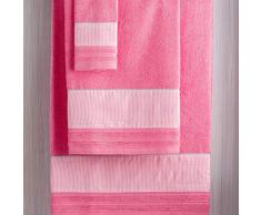 Barceló Hogar 05060110006 Lot de 3 Serviettes avec Applique pour Bidet, lavabo et Douche, modèle Clasic, éponge américaine, Rose