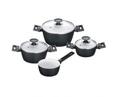 Berndes 013301 Induction Smart Set de 4 casseroles en aluminium Noir/blanc