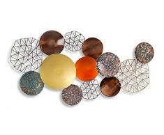 World Art TWBP1012A Cadre Sculpture Murale, MÃ©tal, Multicolore, 126 x 7 x 65 cm