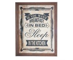 Pacific Lifestyle Cadre Mural en Verre Un Petit dÃ©jeuner au lit Impression, Noir, 205Â x 605Â X 50Â mm